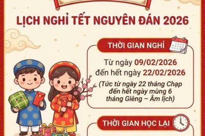 LỊCH NGHỈ TẾT NGUYÊN ĐÁN