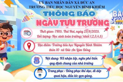 THÔNG BÁO TỰU TRƯỜNG NĂM HỌC 2025 – 2026